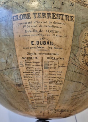 Grand globe terrestre Dubail de 50cm par Lebegue