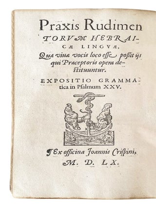 Rudimenta hebraic&aelig; lingu&aelig;. [Suivi de :] Praxis rudimentorum hebraic&aelig; lingu&aelig;.