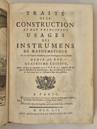Traite de la construction et des principaux usages des instrumens de mathematique avec les figures necessaires pour l&rsquo;intelligence de ce traite