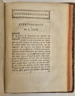 Instruction détaillée pour porter les lunettes de toutes les différentes espèces au plus haut degré de perfection dont elles sont susceptibles, tirée de la théorie dioptrique de Mr. Euler le père, et mise à la portée de tous les ouvriers en ce genre