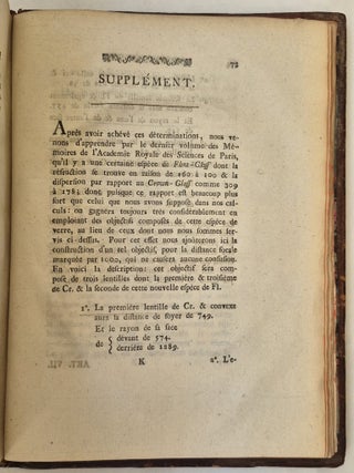 Instruction d&eacute;taill&eacute;e pour porter les lunettes de toutes les diff&eacute;rentes esp&egrave;ces au plus haut degr&eacute; de perfection dont elles sont susceptibles, tir&eacute;e de la th&eacute;orie dioptrique de Mr. Euler le p&egrave;re, et mise &agrave; la port&eacute;e de tous les ouvriers en ce genre