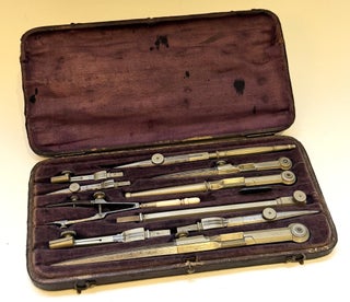 Item #5453 Petite boite d’instruments de dessins en maillechort, Italie, circa 1870-1880