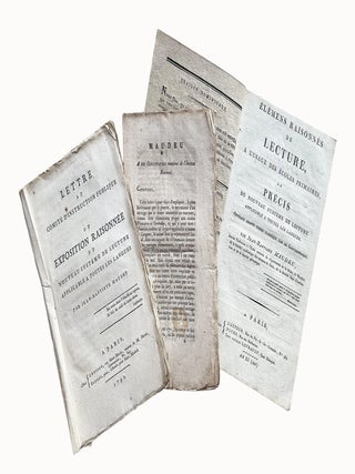 Rare r&eacute;union de trois ouvrages, en &eacute;dition originale, du p&eacute;dagogue et grammairien des...