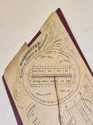Horom&egrave;tre ou cadran solaire de portefeuille, circa 1840