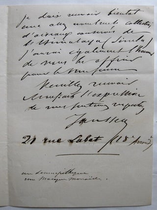 Lettre autographe signée