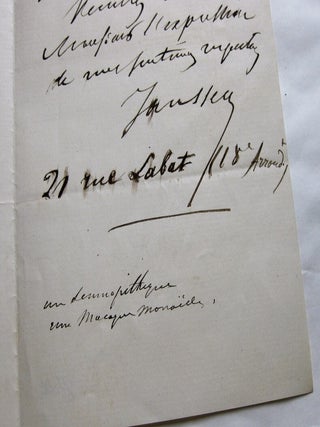 Lettre autographe signée