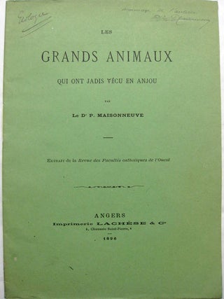 Item #YEG-51 Les grands animaux qui ont jadis vécu en Anjou. MAISONNEUVE, Paul