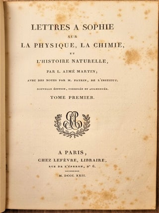 Lettres à Sophie sur la physique, la chimie et l'histoire naturelle