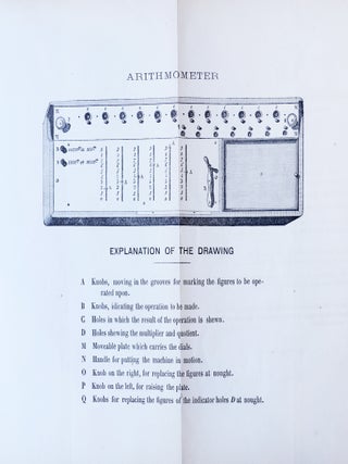 Item #YEG-660 Instructions for the use of the arithmometer or calculating machine invented by M....