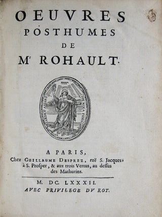 Item #YEG-803 Oeuvres posthumes. ROHAULT, Jacques